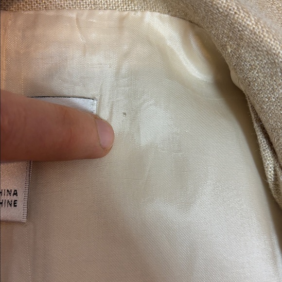 NYGARD Collection Linen Blend Blazer, Gold Thread, Peplum Jacket - Size 6 petite - Picture 10 of 13